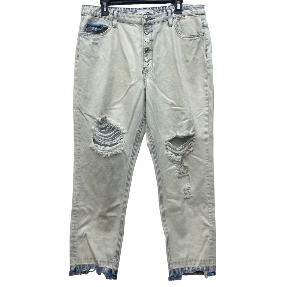 VERVET Emma High Waist‎ Rigid Straight Leg Destructed M